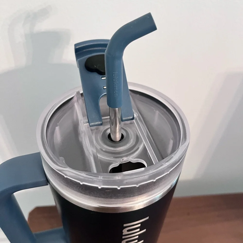 Lululemon Navy Travel Mug with Handle - Picture 3 of 5